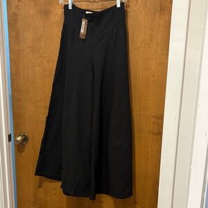 404. Rhea Costa Black Wide-Leg Palazzo Trousers